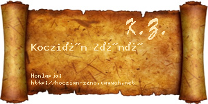 Koczián Zénó névjegykártya
